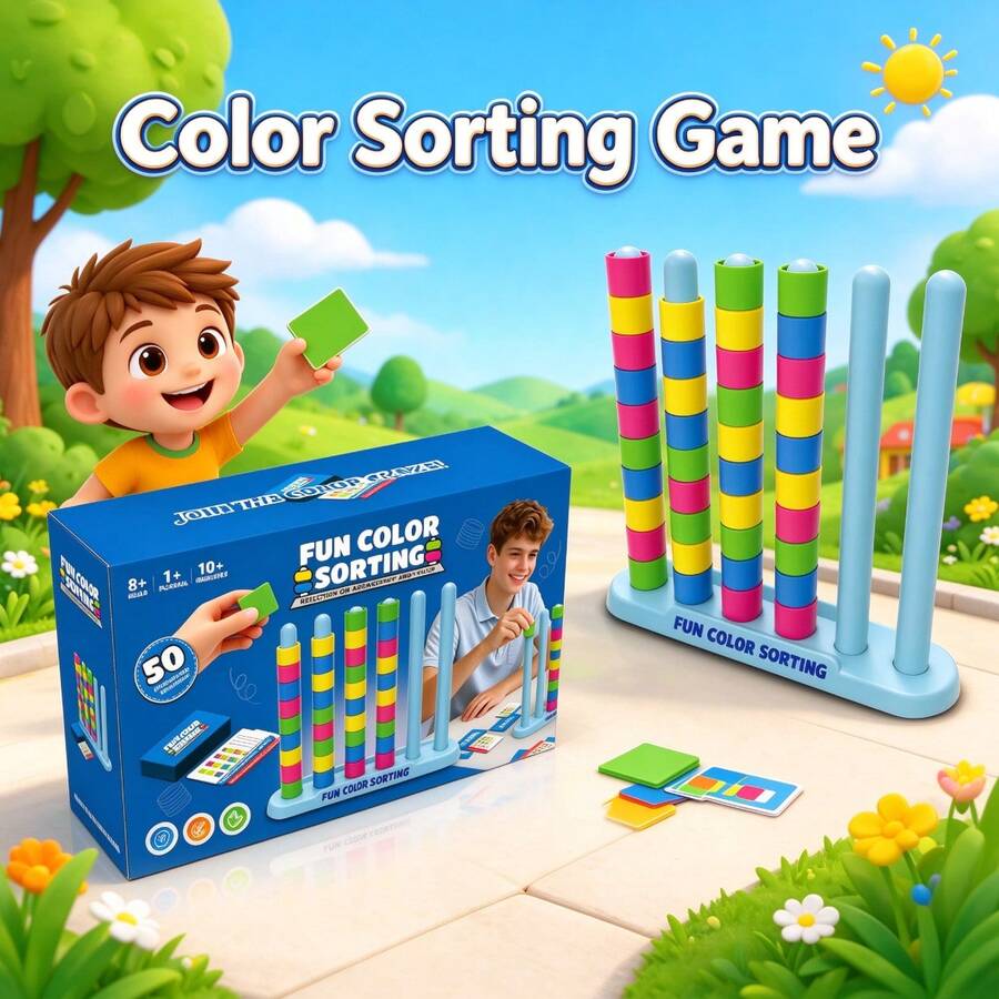 10pcs Color Sorting Stacking Pillars Educational Desktop Game, Birthday Christmas Easter Party Small Gift Box, Holiday Gift, Prank Toy, Logical Thinking Competitive Leisure Toy