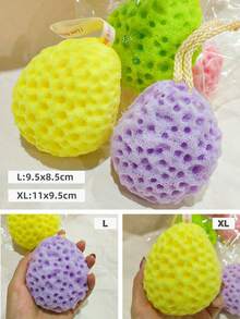 1pc Honeycomb Bath Sponge, Soft Exfoliating Shower Scrubber, Rich Lather, Suitable For Delicate Skin, Unisex, Bath Accessories, Body Scrubber - Multicolor - View 8