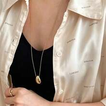 1 buah Kalung Panjang Liontin Tetesan Air, Gaya Minimalis, Cocok untuk Pemakaian Sehari-hari, Mewah, Sederhana, Serbaguna, Elegan, Aksesori Unisex - Emas - View 2