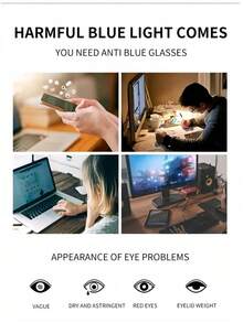 1 Pair Women's PC Material/Tortoise Shell Oval Flat Lens Glasses Vintage Metal Rivet Ins Style Beauty Blue Light Glasses Fake Glasses Suitable For Daily Life Commute Office Phone Computer - A - View 6