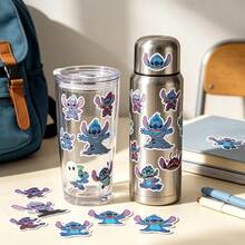 Lilo & Stitch 50pcs Cute Stitch Stickers, Full Of Childhood Charm, Perfect Gift For Anime Fans And Students' Handmade Decoration. Waterproof And Wear-Resistant, Suitable For Decorating Notebooks, Water Bottles, Luggage, Computer Cases, DIY Unique Style, Isn-Style DIY Planner, Waterproof Highly Attractive Stickers, Excellent Holiday Gift For Teenagers, Top Choice For DIY Crafts And Planner Decoration - Multicolor - View 3