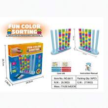 1 pieza - Juego de Desafío de Apilamiento de Colores - Rompecabezas Educativo de Lógica y Clasificación de Colores con Tarjetas, Acertijo Mental Divertido para Niños de 3+, Actividad de Aprendizaje Preescolar y Vínculo Familiar - Multicolor - Ver 7
