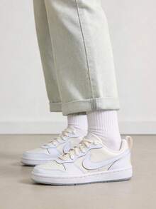 Nike Court Bourget Recrawford Comfortable And Versatile GS Low-Top Sneakers - Durable, Breathable, And Stylish - White - View 1