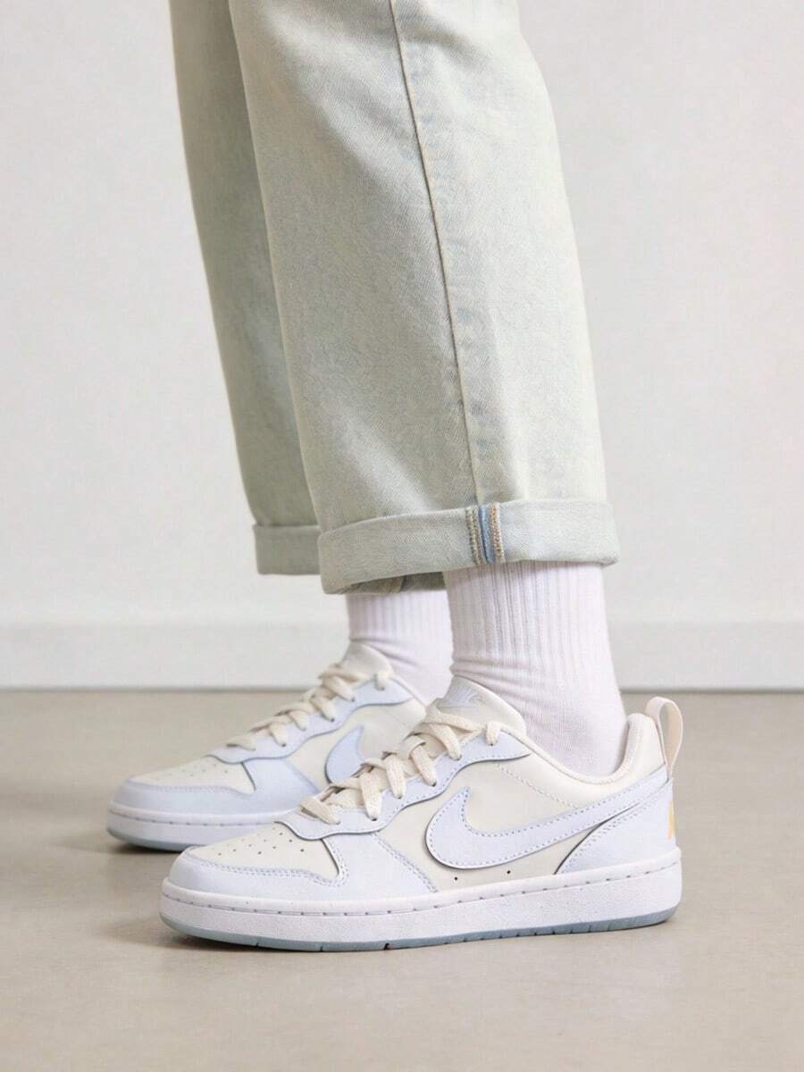 Nike Court Bourget Recrawford Comfortable And Versatile GS Low-Top Sneakers - Durable, Breathable, And Stylish - White - View 1