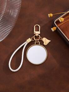 1pc Fashionable European & American Glamorous Creative High-End Red Element Lipstick, Lips, High Heels, Perfume Bottle, Mirror-Shaped Keychain Bag Charm, Suitable For Women's Car Key, Bag Decoration And Holiday Gift - Gold - View 15