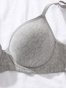 1pc Grey Underwire Push-Up Bra, Short Bustier With Lift And Side Support, Women's - Grey - View 12