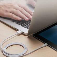 1pc Braided Nylon Charging Cable USB To Type-C/Lightning, Fast Efficient Cable, Compatible With IPhone, - Grey - View 7