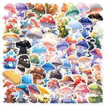 50Pcs Kawaii Mushroom Stickers, Cute Cartoon Colorful Mushroom Plant Vinyl Waterproof Stickers, DIY Decals For Water Bottle Laptop Scrapbook Luggage Phone Case - Multicolor - View 3