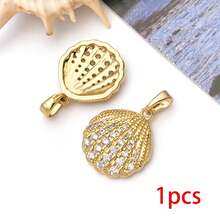 1pc 18K Gold Plated Marine Life Charms Mermaid Starfish Turtle Dolphin Shell Brass Pendants For DIY Handmade Jewelry Making Accessories - Gold - View 9