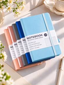 1pc A5 Hardcover Dot Grid Notebook, 192 Pages Dot Matrix Bullet Journal, Portable Notebook With Elastic Band And Pen Holder, Suitable For Writing, Planning, Journaling, School, Office And Study - A5 - View 4