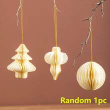 1 Set Christmas Honeycomb Hanging Decorations - Foldable And Reusable Honeycomb Christmas Tree, Ornaments And Lanterns; Suitable For Decorating Christmas Tree, Wreath, Fireplace, Etc. - Multicolor - View 15