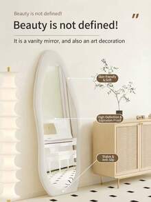Cream-Colored Wall-Mounted Full Length Mirror, Luxury Dressing Mirror For Home Use - 1PC - View 5