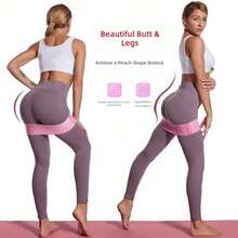 1pc Random Color Knitted Hip Resistance Band Set, Leg Strength Training Yoga Pilates Accessory, Home Fitness Equipment - A - View 4