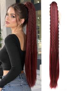 Claw Clip Ponytail Wig, Long Braided Ponytail Hair Extension, Easy Wear Hair Accessory For Daily Party Cosplay - Multicolor - View 14