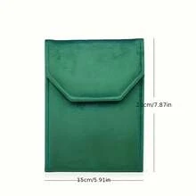 1pc Velvet Jewelry Storage Bag, Velvet Fabric With Pearl Necklace, Portable Necklace Storage Box, Pearl Button Snap Closure, Rectangular, Velvet Material, Suitable For Pendants And Beads, Hanging Jewelry Organizer, Jewelry Storage Bag - Multicolor - View 6