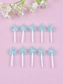 10pcs/set Resin Pendant With Five-pointed Star & Lollipop Shaped Diy Jewelry - Multicolor - View 8