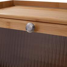 LIVINGANDHOME 1/2 Tiers Bamboo Bread Storage Cabinet,Bread Storage Box,Bread Storage Container For Kitchen Countertop - Natural Wood - View 10