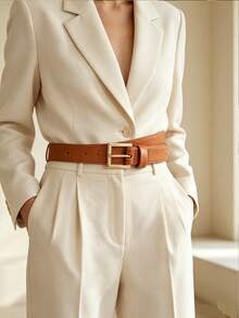 Alloy Buckle Decorated Women's Belt, Everyday Casual Versatile PU Belt - Multicolor - View 5