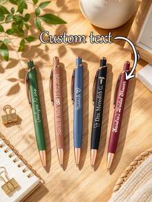 Customized Name Personalized Metal Pen, Customized Fountain Pen, Matte Texture Ballpoint Pen, Blue Ink, Elegant Gift Suitable For Office, Birthday And Events - Sets - View 1