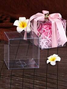 25Pcs Clear PVC Square Gift Boxes, Reusable & Versatile. Perfect For Candles, Gift Packaging, Wedding & Party Favors. Great For Halloween, Christmas Presents, Business Packaging & Various Holiday Decorations. - Multicolor - View 1