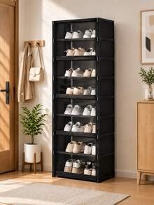 Large Freestanding Transparent Dust-Proof Shoe Rack - Multi-Layer Shoe Storage Box With Durable Metal Structure, Holds Multiple Pairs, Suitable For Entryway, Hallway, Living Room, Bedroom Storage Display Cabinet, Shoe Storage Organizer, Holiday Storage, Birthday Gift - Multicolor - View 10