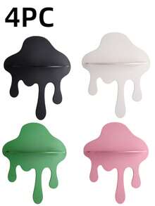 1pc/2pcs/4pcs Creative Cloud Shaped Wall-Mounted Storage Rack, Plastic Storage Rack, Suitable For Home Living Room Bathroom Kitchen Bedroom, No Drilling Required For Installation, Housewarming Gift, Wedding Favor, Home Decor, Women's Gift, Halloween Decoration (Black, White, Green, Pink) - Multicolor - View 18