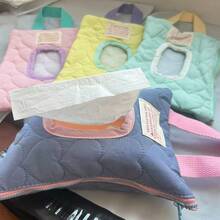 1 pieza Funda para caja de pañuelos de coche color macaron, bolsa colgante linda para toallitas húmedas de cochecito - Caja de pañuelos para macarrones (sin tapa) - Ver 2