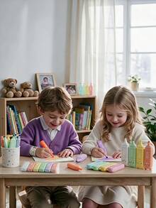 4/5/6 Colors/Set Cute Mini Bear Fluorescent Highlighter Pens, Pastel Chisel Tip Markers, School & Kindergarten Writing Supplies - Multicolor - View 3