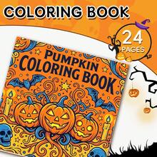 Pumpkin 2027 New Dark Cute Style Coloring Book, 20*20cm Square Format, Thick Line Cartoon Illustrations, Pumpkin Bat Skull Halloween Patterns, 14+ Teen Stress Relief Creative Gift - LJ-255 (Halloween Pumpkin) - View 8