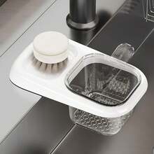 1pc Sink Strainer Rack With Residue Filter Basket, Kitchen Faucet Drain Filter, Adsorptive Kitchen Drain Strainer, Multi-Functional Dry & Wet Separation Garbage Filter Basket, Anti-Clogging Kitchen Gadget - A - View 5