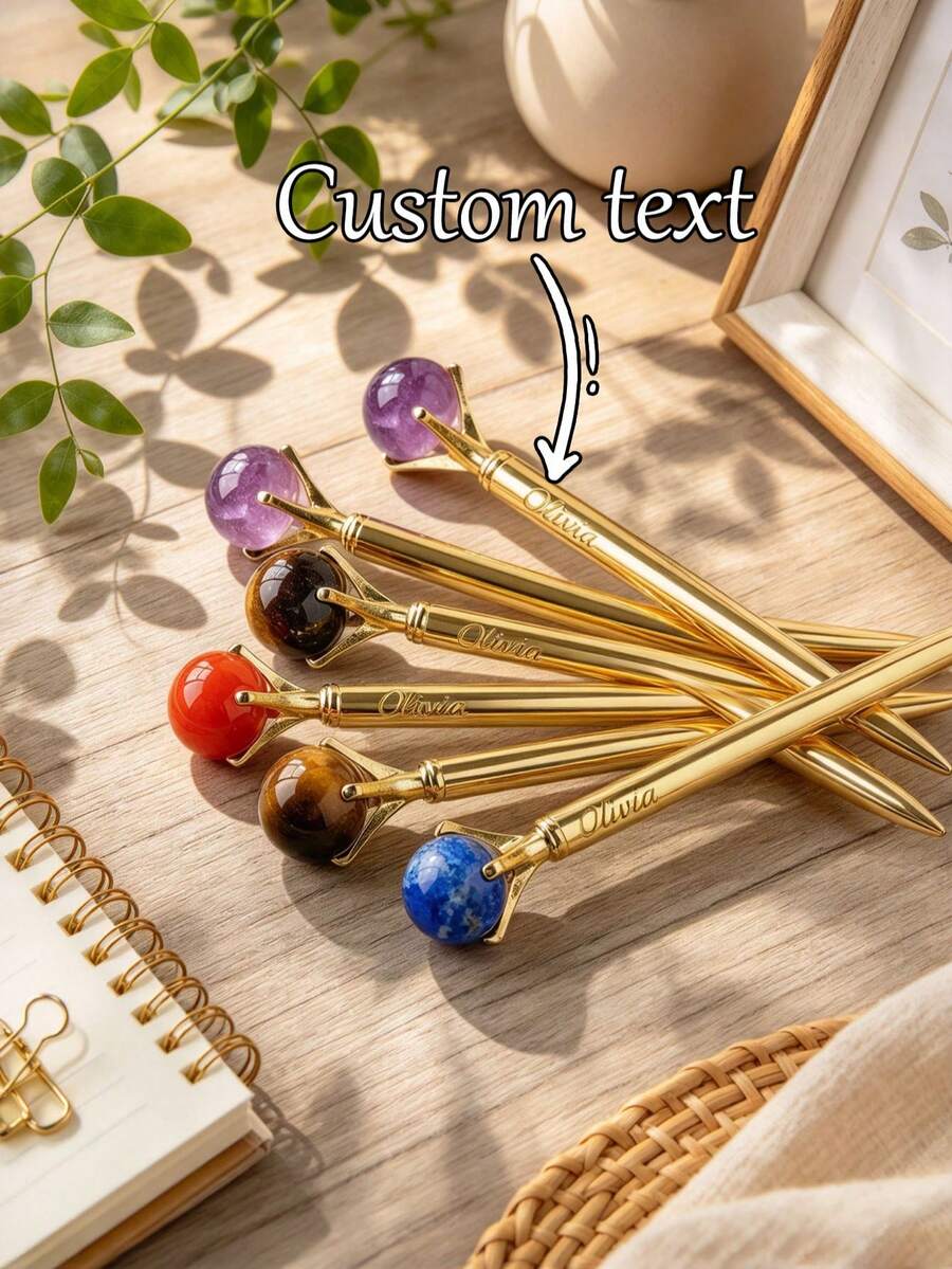 Pulpen Emas Ukir Kustom, Pulpen Ballpoint Bertatahkan Kristal, Pulpen Kuarsa untuk Pernikahan, Pulpen Berlian untuk Hadiah Pengiring Pengantin, Pulpen Buku Tamu Pernikahan - emas - View 1