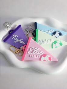 Personalized Soccer Bag Tag | Custom Name Soccer Keychain & Backpack Accessory | 3D-Printed Tournament Team Gift - Multicolor - View 5