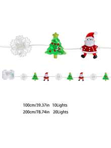 1 buah Lampu Hias LED Bentuk Santa Claus dan Kepingan Salju untuk Pohon Natal, Dekorasi Natal, Cocok untuk Dekorasi Pesta Natal, Dekorasi Rumah, Pernikahan, Dekorasi Kamar, Dekorasi Gantung Pohon Natal (Baterai Tidak Termasuk) - MultiWarna - View 7