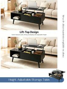 Lift Top Coffee Table,Set Table,Set Of 2 Nested Coffee Tables,MDF Wooden - Multicolor - View 6