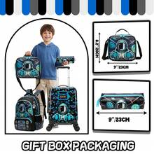 5pcs/Set 16-Inch Kids Luggage Set, Hard Shell Suitcase With Spinner Wheels, Boys Carry-On Luggage, Toddler Travel Trolley Suitcase - 5-piece Luggage Set - View 4