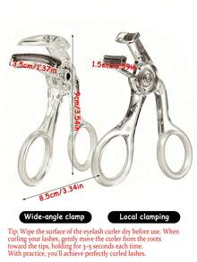 4/2/1pc New Large Angle Frameless Women's Partial Eyelash Curler, With Comb Teeth Design, Can Curl And Long-Lasting Style Eyelashes, Easy To Operate And Use - Multicolor - View 7
