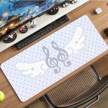 Cute Musical Note Wing PU Leather Desk Mat, Large Anti-Slip Mouse Pad, White Polka Dot Pattern Table Protector, Waterproof Keyboard Mat For Office Gaming Desktop Decor, Aesthetic Kawaii Table Pad For Girls - View 7