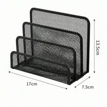 Tiered Metal Mesh Desktop File Organizer, Multi-Slot Mail & Letter Sorting Rack, Desktop Document Storage Holder, Space-Saving Office Supplies, Suitable For Home Workstation - Multicolor - View 7