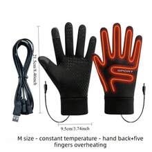 USB Electric Heated Gloves, Winter Warm Gloves, Touchscreen Gloves, Double-Sided Heating. Smart Temperature Control, Windproof, Waterproof, Anti-Slip, Five-Finger Back Heating, Plug-In Adjustable Temperature, Touchscreen Cycling Warm, Gift - View 12