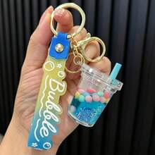 1pc Holiday Creative Milk Tea Cup Keychain Gift Bag Accessory Small Pendant Decoration, Suitable For Car Keys, Backpack Decoration, Couple Gifts - Multicolor - View 11
