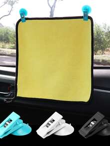 2pcs Car Interior Window Clip Black Suction Cup Holder, Plastic Removable Bracket, Suitable For Sunshade, Towel, Ticket, Etc. - Suction Cup Clamp - View 11