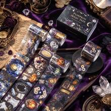 4Pcs/Set Halloween Gothic PET Washi Tape Vintage Halloween Pumpkin Pre-Cut Decorations Transparent Masking Tape For Stickers Scrapbooking Journal Diary Decoration Collage Material - Sets - View 6