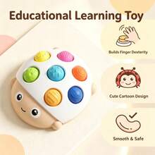 1件瓢蟲手指玩具,1-3歲幼兒教育學習玩具,7個紋理感官氣泡,開發精細運動技能,嬰兒旅行玩具,矽膠材質,男孩女孩禮物 - 彩色 - 查看 2