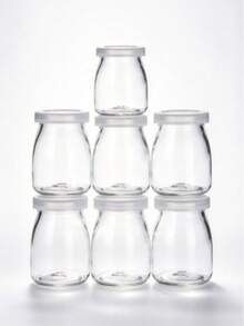 7pcs 100ml Heat-Resistant Small Pudding Bottles, Yogurt Jars, Cork Lid Mason Jars, Mousse Cups, Lucky Star Mason Jars, Mini Glass Wish Bottles, Portion Control Jars, Jewelry Storage Bottles, Suitable For Bedroom Storage Jars - Multicolor - View 16