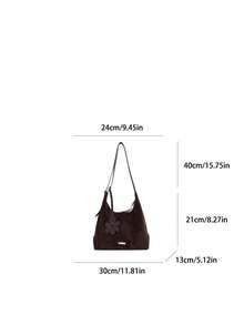 FEISTURE 1pc New Autumn/Winter Women's Shoulder Bag Underarm Bag, Magnetic Closure, Suitable For Daily Outings, Dating, Commuting - Coffee - View 7