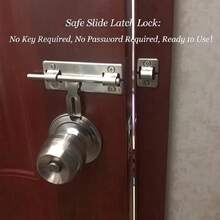 1pc/4pcs Stainless Steel Door Slide Bolt Lock 4in 6in 8in, 4-Flange Double-Sided Sliding Bolt, Padlockable, Surface Mount Door Window Security Latch (With Screws) - A - View 8