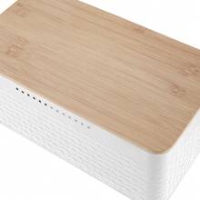 LIVINGANDHOME 3 Colors Countertop Metal Bread Box Container With Bamboo Lid,Bread Storage Box,Bread Storage Container For Kitchen - White - View 11
