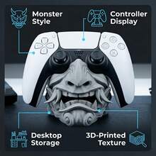 Ghost Face Design Gaming Controller Stand, Canid Tooth Pattern, Compatible, Desktop Decor, Gift For Players, Movie Enthusiasts - View 3