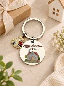 Housewarming Key Ring Happy New Home House Charm Gift For New Homeowner - Multicolor - View 6