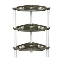 1 pieza Estantería triangular de 3 niveles, organizador pequeño de sobremesa/suelo, estantería de almacenamiento para escritorio de oficina, estantería de almacenamiento para esquina de cocina y baño, diseño de drenaje de plástico, resistente a la suciedad y fácil de limpiar, instalación y desmontaje sencillos sin herramientas, organizador de encimera ahorrador de espacio, adecuado para almacenamiento de cosméticos, adecuado para almacenamiento de Halloween y Navidad - Multicolor - Ver 10